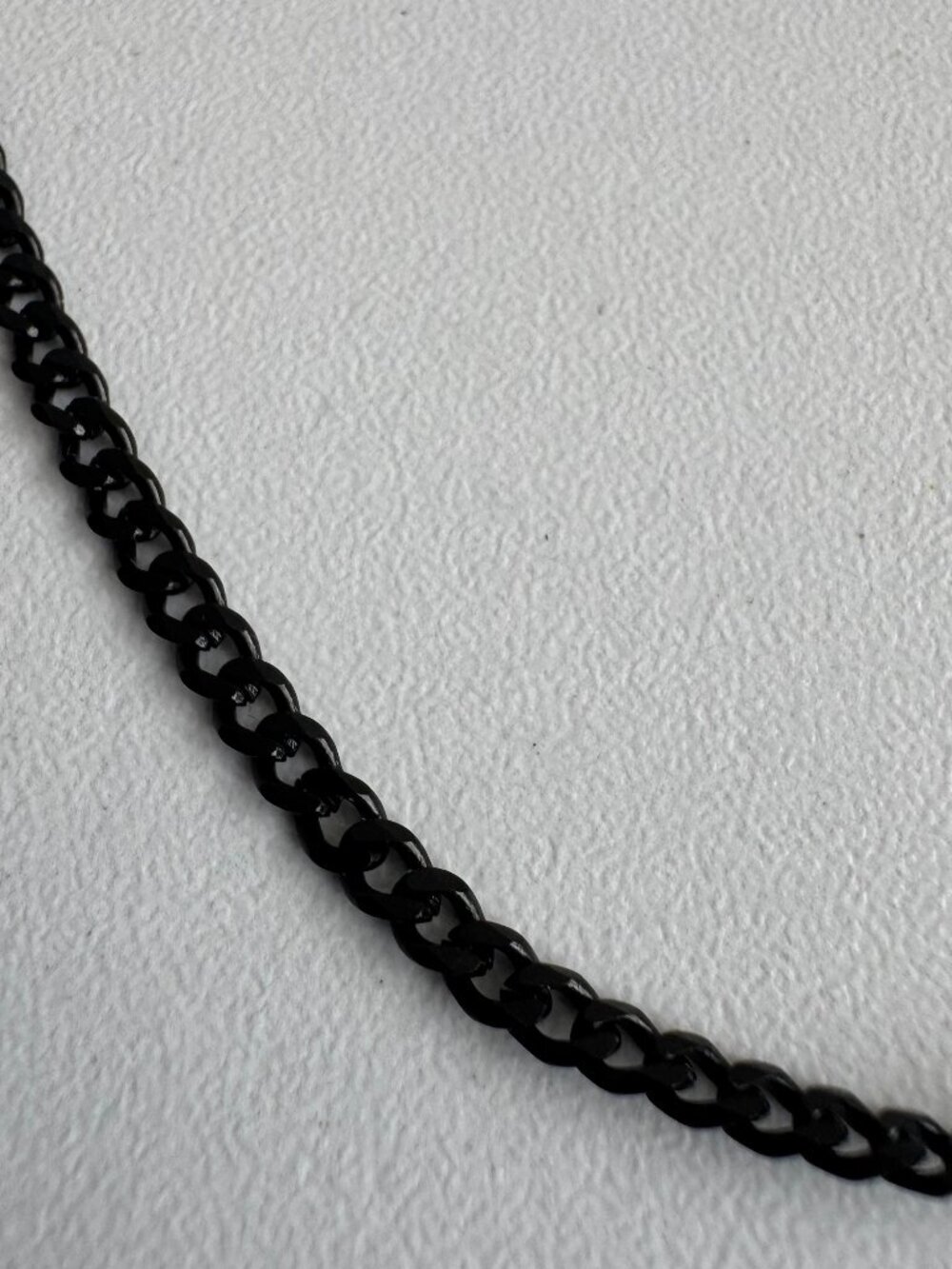 Black Stainless Steel Cuban Link Chain Necklace 16" Unisex